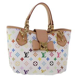 LOUIS VUITTON Monogram Multicolor Annie MM Tote Bag White M40307 LV Auth hk795SM
